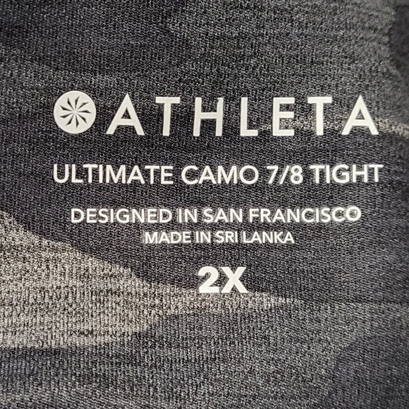 Athleta Women's Ultimate Camo 7/8 Tight Capri Size 2XL black heather gray Camo. - Picture 8 of 11